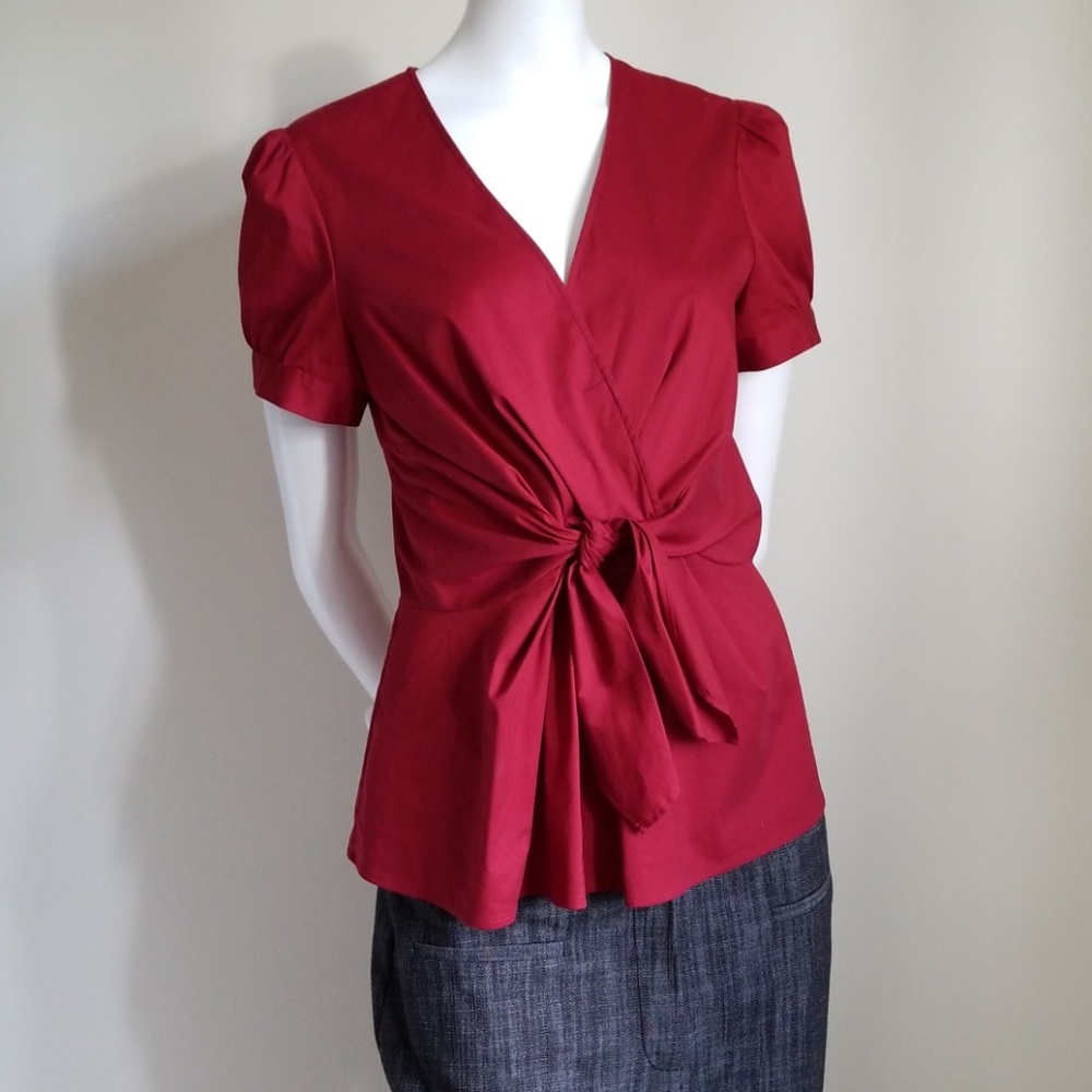 Theory Burgundy Color Top / Blouse - Size Large